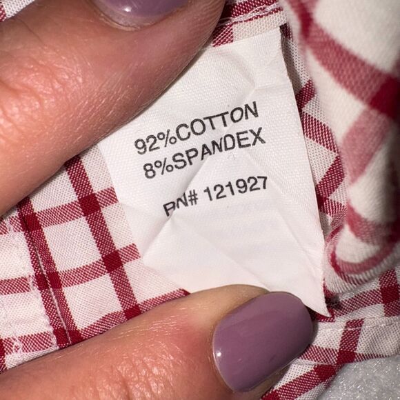 Johnnie O Maroon Plaid Long Sleeve Button Down Shirt Mens Medium/preppy/beachy - Picture 3 of 7